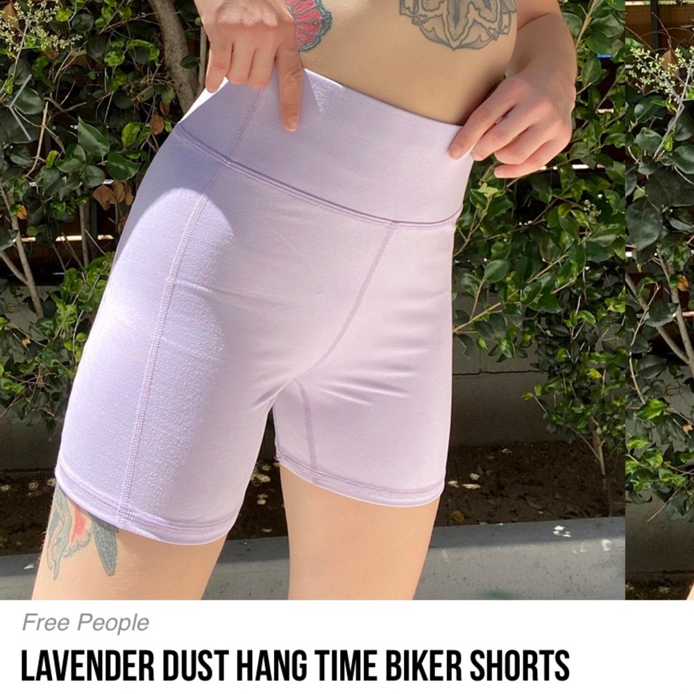 Free people lavender spandex shorts